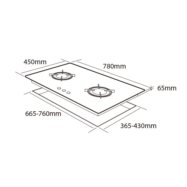 78cm Wifi Hob (2 Burner)