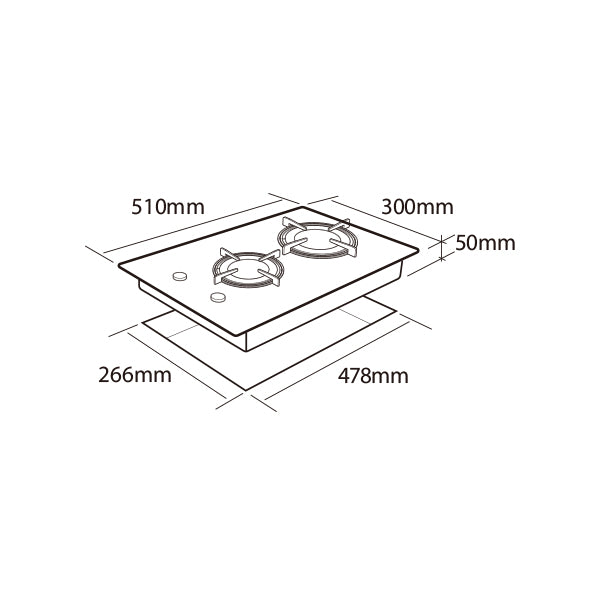 30cm Wifi Hob (2 Burner)