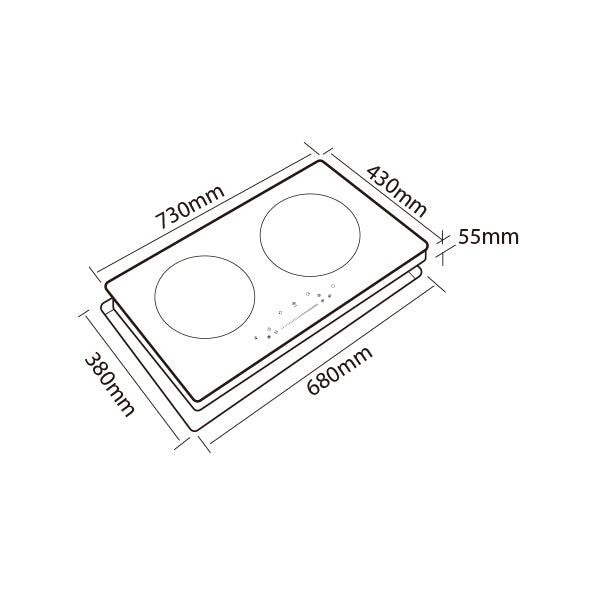 70cm Wifi Induction Hob (2 Zones)