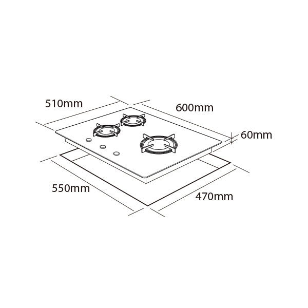 60cm Wifi Hob (3 Burner)
